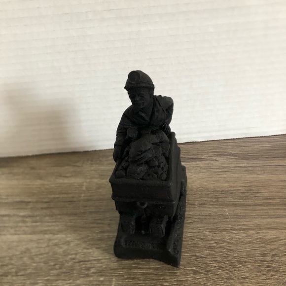 Black Miner Sculpture Made with Coal - Picture 6 of 10